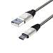 BY Кабель для зарядки Премиум Micro USB, 1м, 2А, кожаная оплётка, серебристый