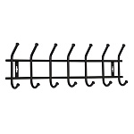 вешалка настенная, 7 крючков, металл, цвет матовый черный