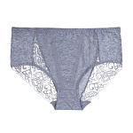 galante трусы женские макси с кружевом, р.52, 95%хлопок, 5%спандекс, цв.серый, нб25-16