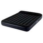 intex матрас надувной pillow rest с подголовником, 203x183x25см, до 272кг, 64144