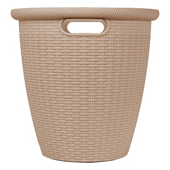 кашпо ingreen rattan d 380мм 30л с внутренним горшком 16 л, молочный шоколад от магазина Барс