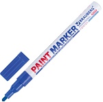 маркер-краска лаковый 2 мм, синий, нитро-основа, алюминиевый корпус, brauberg pro plus, 151441