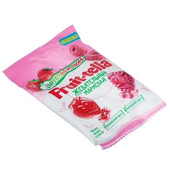 мармелад жевательный fruittella с фруктовым пюре и вкусами клубники, малины, 36 г