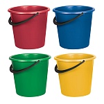 ведро 10л лайма б/крышки,пластиковое, хозяйственное,усиленное ассорти,мерная шкала б/рисунка