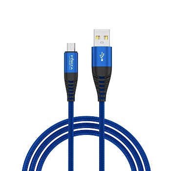forza кабель для зарядки атлас microusb, 1,5м, 1.5а, 7,5w, тканевый, 3 цвета от магазина Барс