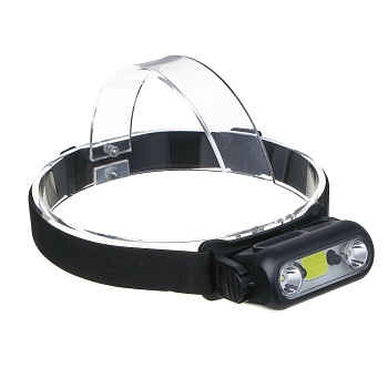 ермак фонарь налобный сенсорный, xpe led+cob, 6 режимов, 1200мач, пластик, красный свет, 90х55х30 мм