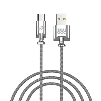 priluchniy кабель для зарядки metall type-c, 1м, 3a, qc 3.0, металл от магазина Барс