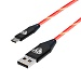 BY Кабель для зарядки Светящийся Micro USB, 1м,2.4А, Быстрая зарядка, LED подсветка оранжевая, Конек