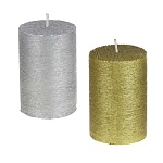 свеча столбик тм ladecor 5x7,5 см, с патиной, парафин, 2 цвета