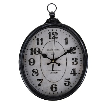 ladecor chrono часы настенные, круглые, 33x22,7x4,7 см, пластик, цвет черный