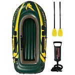 intex лодка надувная seahawk 2 set 3 камеры, 236x114x41см, до 240кг весла/насос/рем.комп., 68347np