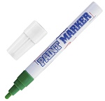маркер-краска лаковый munhwa, 4мм, зеленый, нитро-основа, алюминиевый корпус pm-04