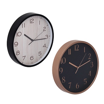 ladecor chrono часы настенные, круглые, 30,5x30,5x4,3 см, пластик, 2 дизайна, арт.2