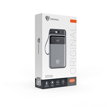 by аккумулятор мобильный, 20000мач, 1xusb-c, 1xusb-a, встроенный кабель type-c, 65вт от магазина Барс