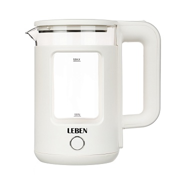 leben чайник электрический 1,8л стекло+пластик интернет-магазин «Барс»