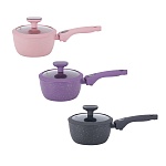 ковш тм satoshi ботаника 1,3л, d16см, с крышкой, антипригарное покр. мрамор, индукция, 3 цвета интернет-магазин «Барс»