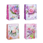 ladecor пакет подарочный, бумажный, 12x15x6 см, 4 дизайна, букеты