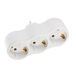 разветвитель 3 гнезда intro, евро, с заземлением, 16а, 250в, tr3e-w, белый от магазина Барс