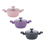 кастрюля тм satoshi ботаника 2,3л, d20х9см, антипригарное покрытие мрамор, индукция, 3 цвета интернет-магазин «Барс»