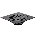 трап 100х100 мм, вертикальный, с защит. от запахов, внеш/внутр d=40/37 мм, нержав. сталь, черный