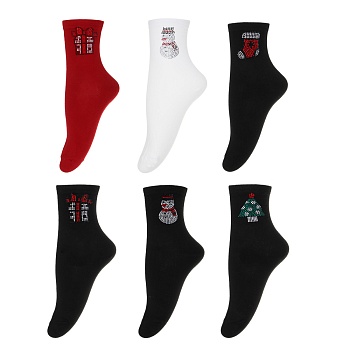 galante носки новогодние, р.23-25, 85% хлопок, 15% спандекс, 4 дизайна, 3 цв