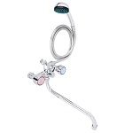 союзкран смеситель для ванны с душем, круглый излив 35см, кер. кран-буксы 1/2, хром, цинк, sk08-s213