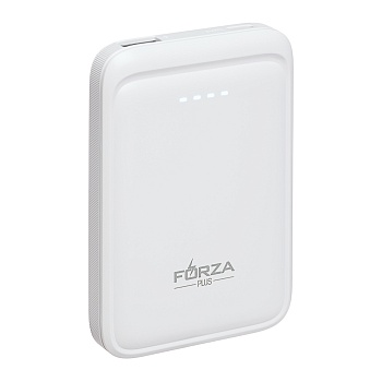 forza аккумулятор мобильный, 5000 мач, 1xusb-a, 1xusb-c, 10w, 2a, пластик, белый от магазина Барс