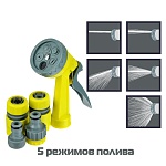 inbloom набор для полива (пистолет 5 реж- 1шт., 1/2" коннектор- 2шт., 1/2"-3/4" штуцер-1шт.) пп от магазина Барс