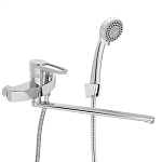 rain смеситель для ванны авантюрин, прямой излив 35см, душ. набор, картридж 35мм, латунь, хром