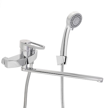 rain смеситель для ванны авантюрин, прямой излив 35см, душ. набор, картридж 35мм, латунь, хром