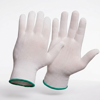 перчатки нейлоновые белые gward touch 1/240