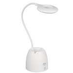 forza лампа настольная, 16 led, 6w, 600lm, питание usb, с подставкой, кабель 1.5м, пластик, белая от магазина Барс