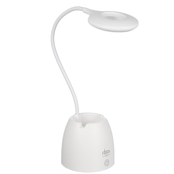 forza лампа настольная, 16 led, 6w, 600lm, питание usb, с подставкой, кабель 1.5м, пластик, белая от магазина Барс