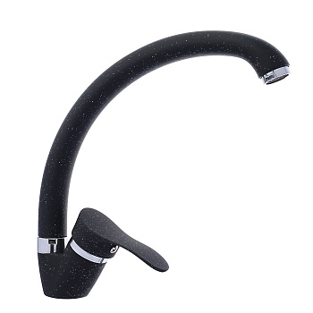 союзкран смеситель для кухни, высокий излив 25см, керам. картридж 35мм, черный, цинк, sk01-c109