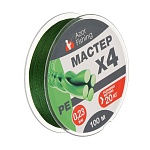 леска плетеная "pe мастер" тм azor fishing, 100м, 0,23мм, 20,0кг, зеленая