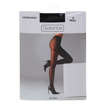 galante versiamo колготки 40 den с шортиками, 85% полиамид, 15% эластан, размер 4, цвет черный