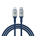BY Кабель для зарядки Space Cable Pro Type-C - iP, 2.4А, 1м, Быстрая зарядка, штекер металл, синий