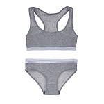 galante комплект белья: топ на лямках и трусы, р.158-164, 95% хлопок, 5% спандекс, серый, нб25-37