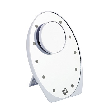 всёгазин зеркало с led-подсветкой, 3xaaa, пластик, стекло, 21x15см, вг22-66