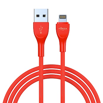 кабель для зарядки usb(a)-ip forza акварель, 1м, 2а, 4 цвета, пакет от магазина Барс