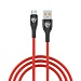 BY Кабель для зарядки Smart Micro USB, 1м, 3A, Быстрая зарядка QC 3.0, тканевая оплетка, красный