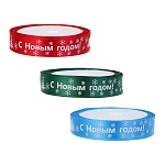 лента для подарков новогодняя, 1,5 см x 5 м, полиэстер, 3 цвета