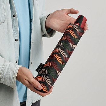 зонт универсальный, полуавтомат, металл, пластик, полиэстер, 55см, 8 спиц, оранжевый, 3213a