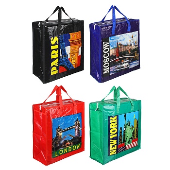 сумка хозяйственная тм vetta, 40х45х18см, 32 литра, до 6кг, полипропилен, 4 дизайна от магазина Барс