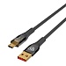 BY Кабель для зарядки Space Cable Techno Micro USB, 1 м, 3А, Быстрая зарядка QC3.0, черный