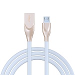 forza кабель для зарядки flat white micro usb, 1м, 2а, белый, пакет от магазина Барс