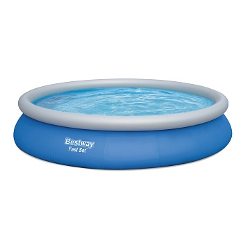 bestway бассейн надувной fast set, фильтр-насос, pvc, 457х84см, 57313
