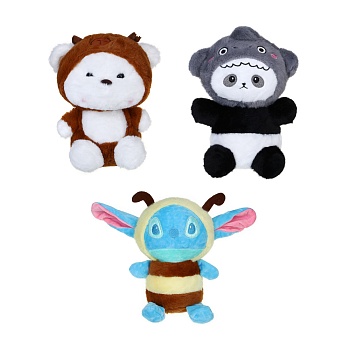 игроленд игрушка мягкая "милаш в костюмчике", 20 см, полиэстер, 3 вида