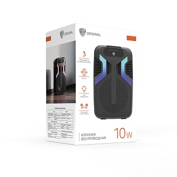 колонка беспроводная by vibego, 10вт, светомузыка, 1500мач, usb, вшг36x24x20см, чёрный от магазина Барс