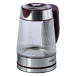 leben чайник электрический стеклянный 1,8л 1850 вт рифленое стекло, бордовый интернет-магазин «Барс»